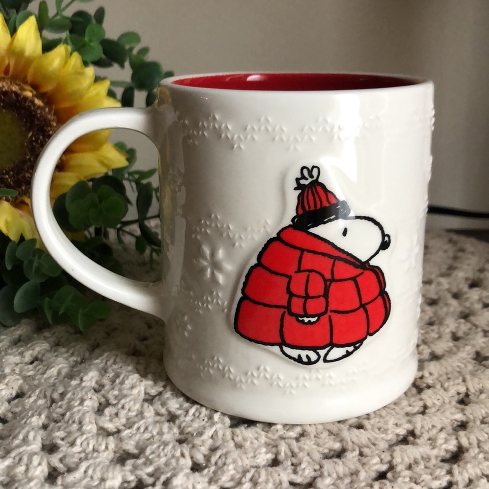 Peanuts Red Puffer Jacket SNOPPY Ceramic Mug